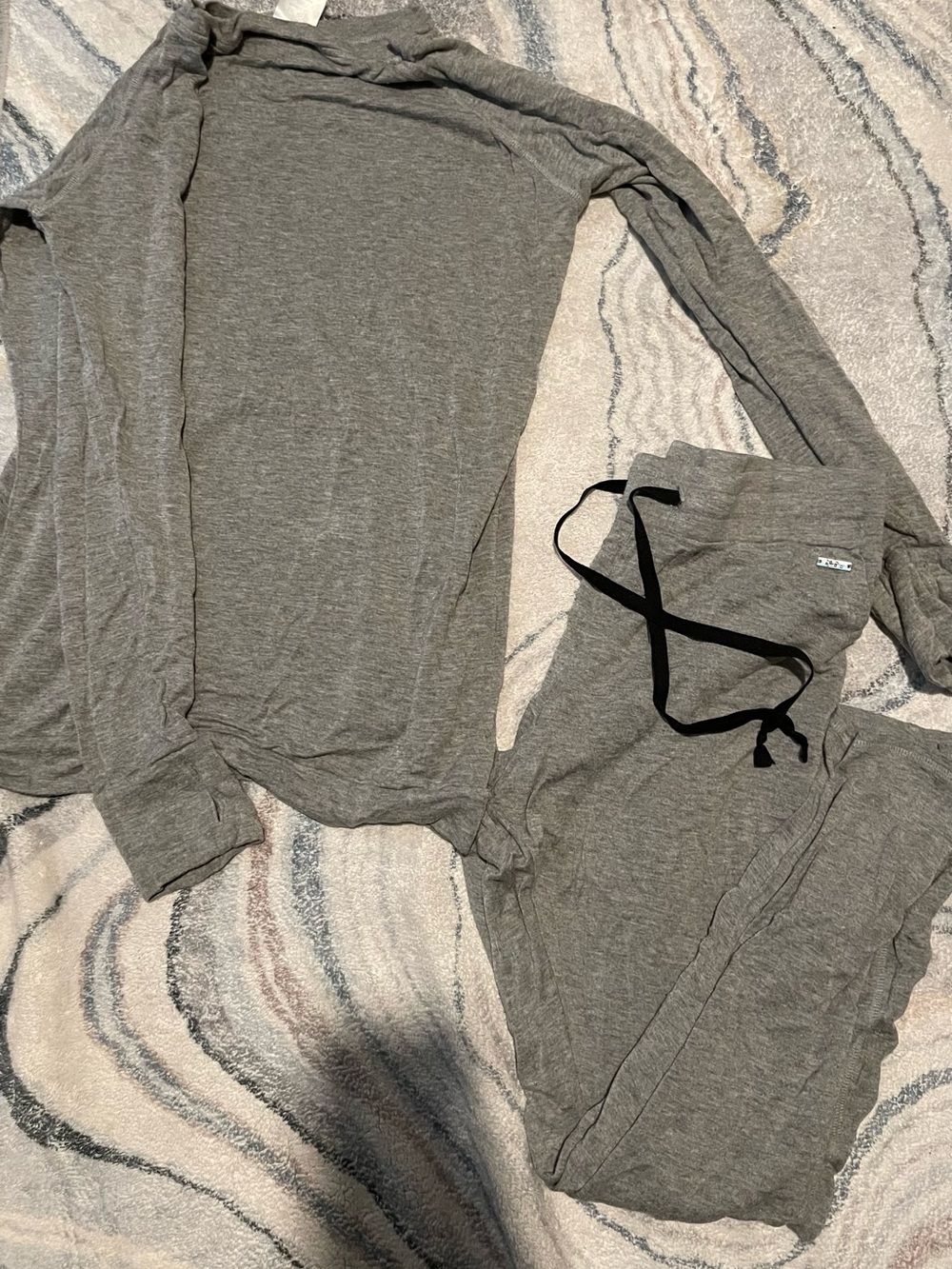 Hello Mellow Gray Women's Lounge Pants & Top Set - Comfortable Everyday Wear
